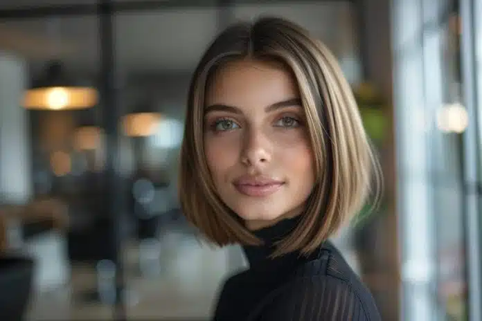 Carré plongeant court une coupe tendance et féminine