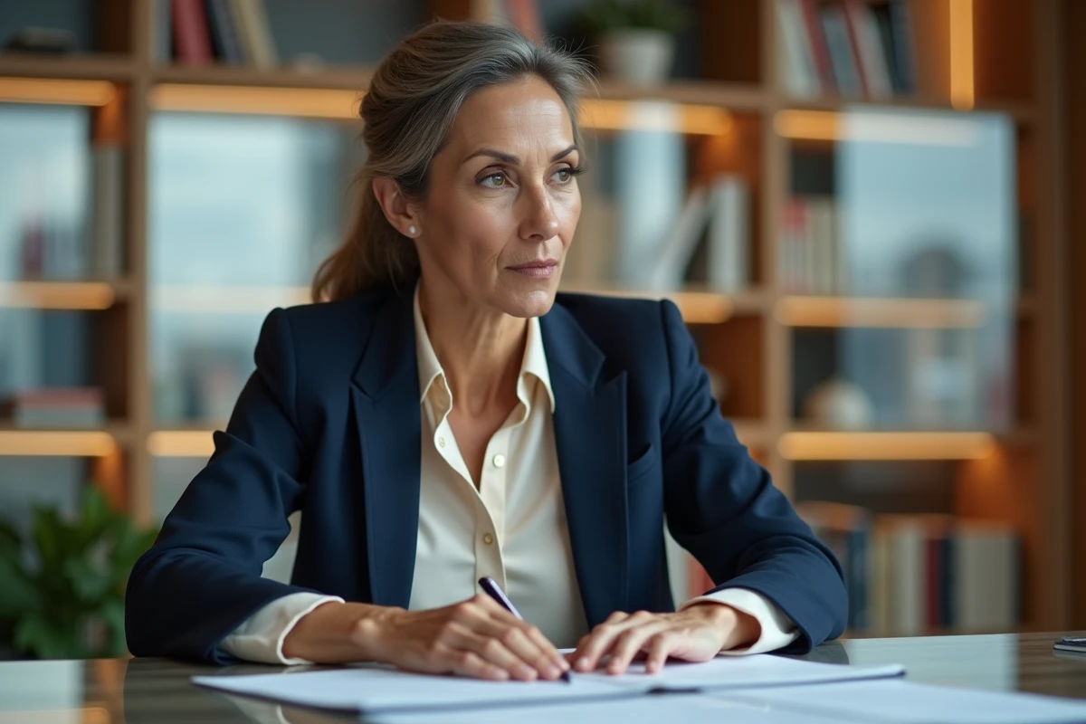 Femme à l'identité multiculturelle dans un bureau moderne, illustrant la question des origines et de la nationalité