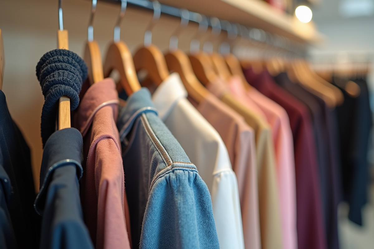 Rayon de vetements avec etiquettes et offre speciale